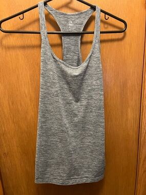 GAP Heather Gray Striped Racerback Tank - Women
